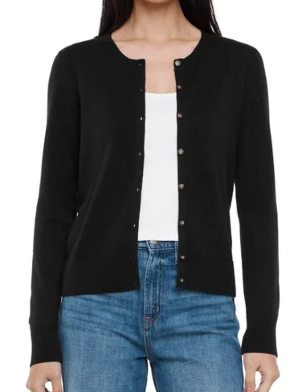 NWT Gap Women’s Lightweight Cotton Crewneck Cardigan XS Black